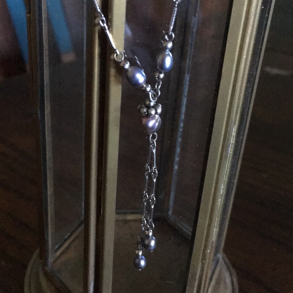 Faux Black Pearl Necklace